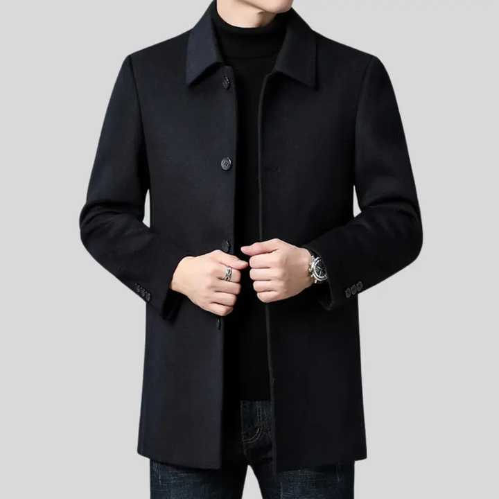 Classic Wool Overcoat For Men