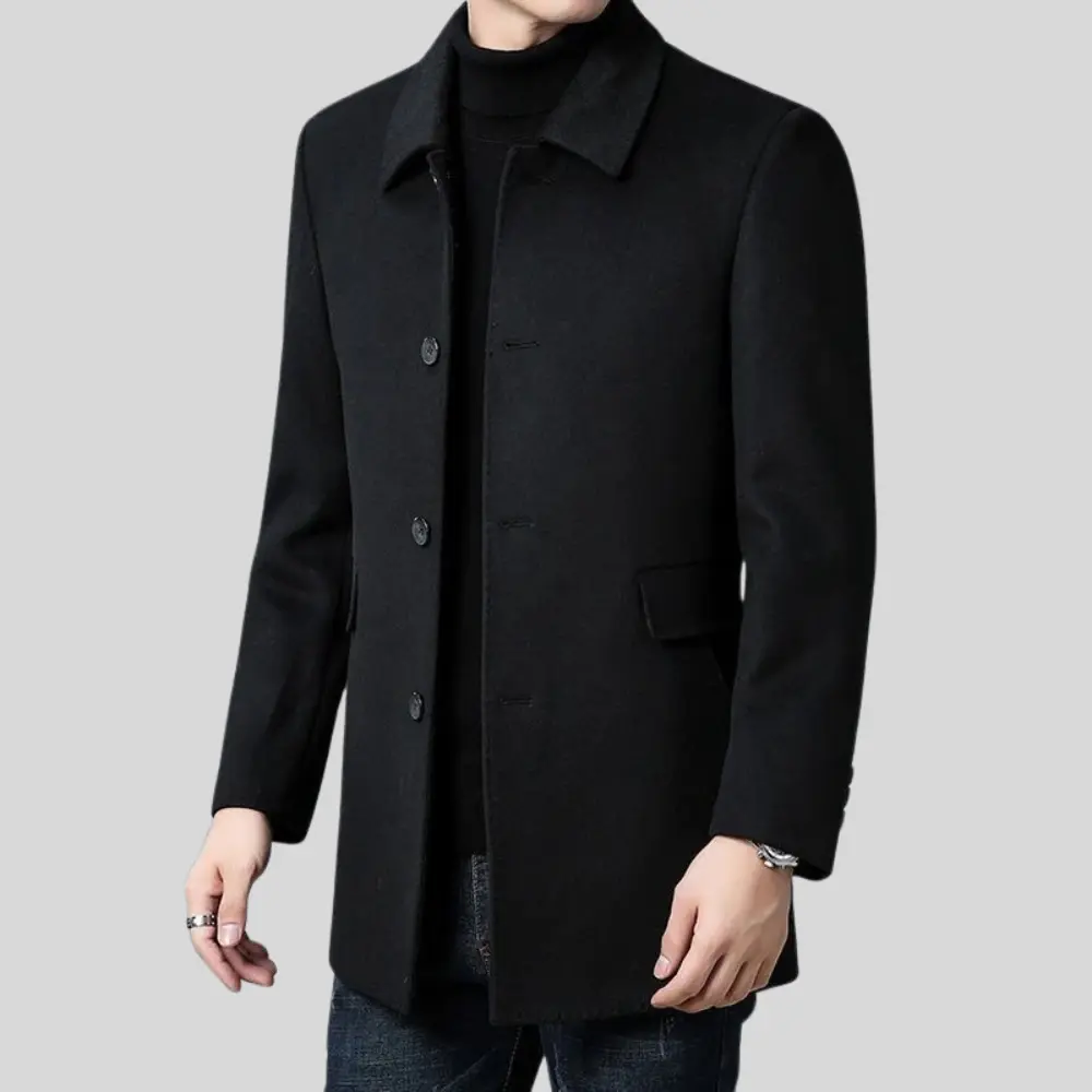 Classic Wool Overcoat For Men
