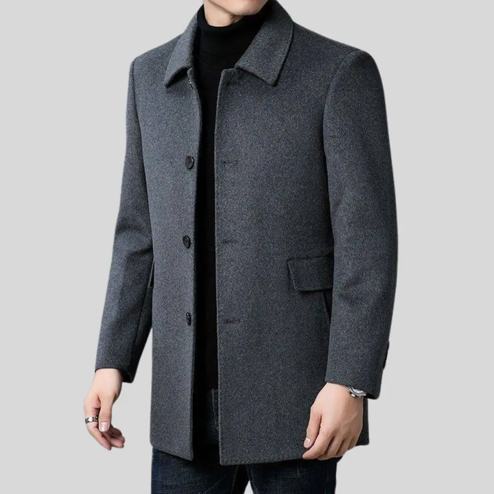Classic Wool Overcoat For Men