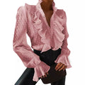 Chic Ruffle Denim Blouse For Women