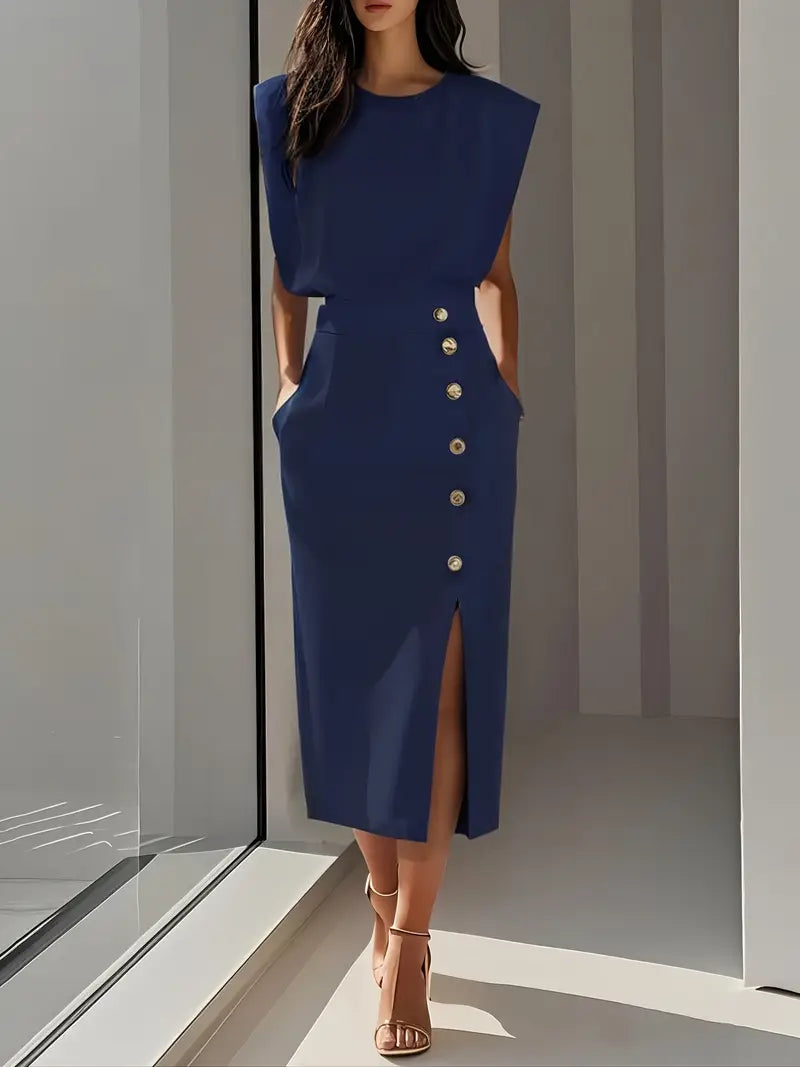 Midi Dress with Side Slit