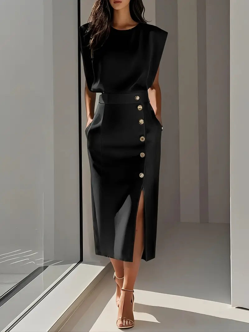 Midi Dress with Side Slit
