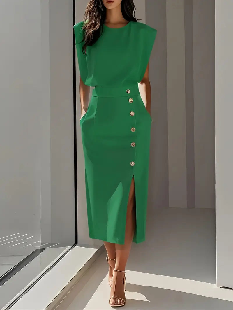 Midi Dress with Side Slit