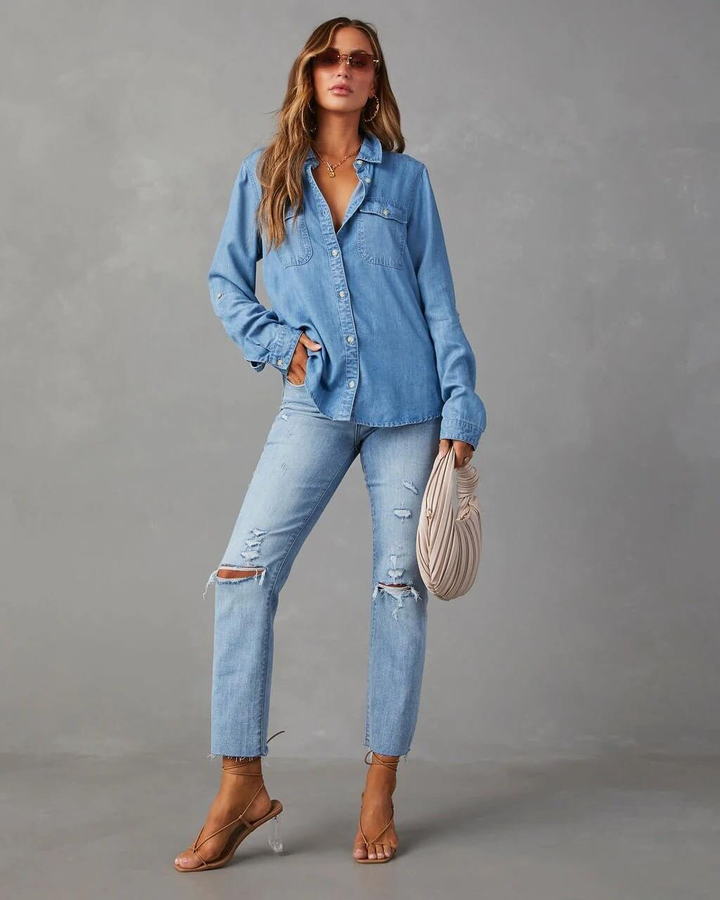 Casual Denim Shirt For Women