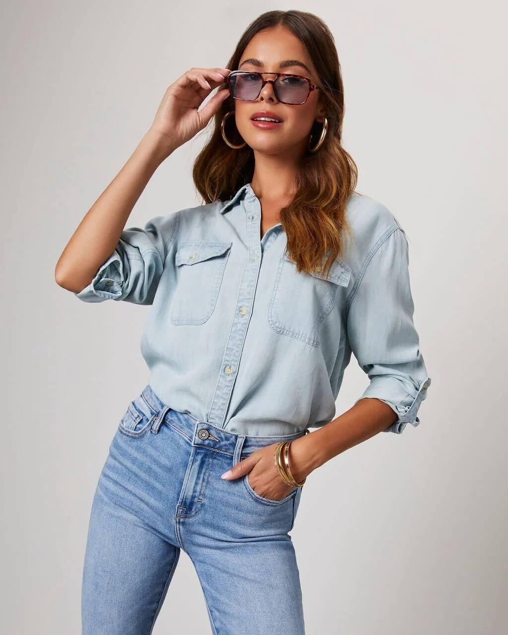 Casual Denim Shirt For Women