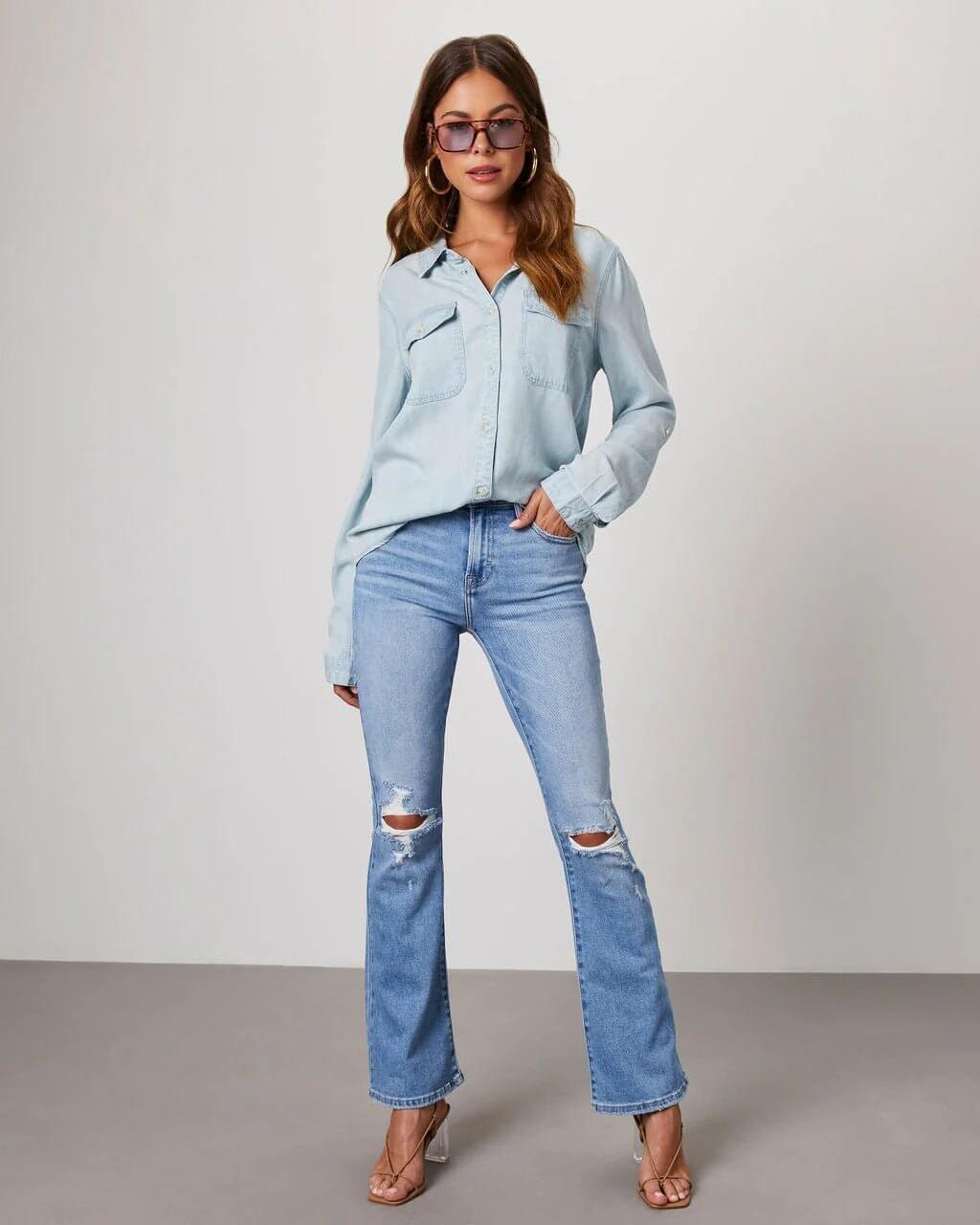 Casual Denim Shirt For Women