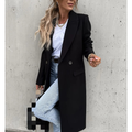 Elegant Wool Blend Long Coat For Women