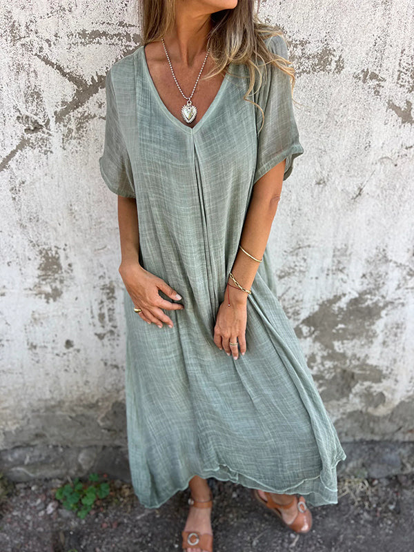 Loose V-neck Dress