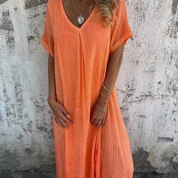 Loose V-neck Dress