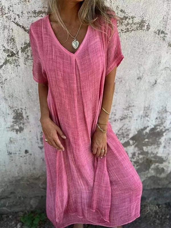 Loose V-neck Dress