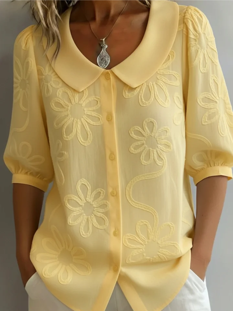 Stylish Embroidered Floral Blouse