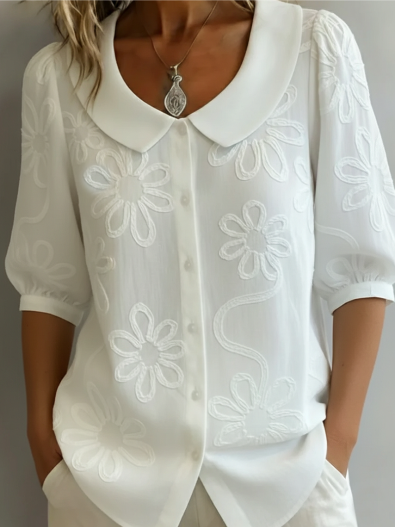 Stylish Embroidered Floral Blouse