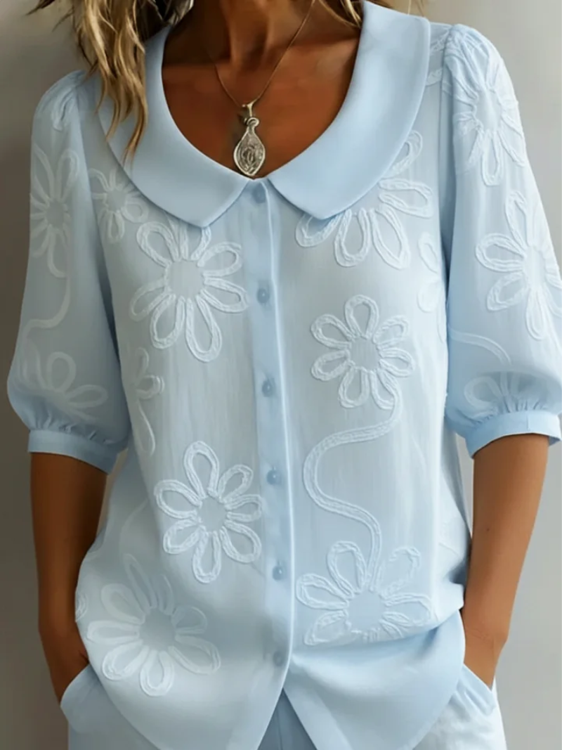 Stylish Embroidered Floral Blouse