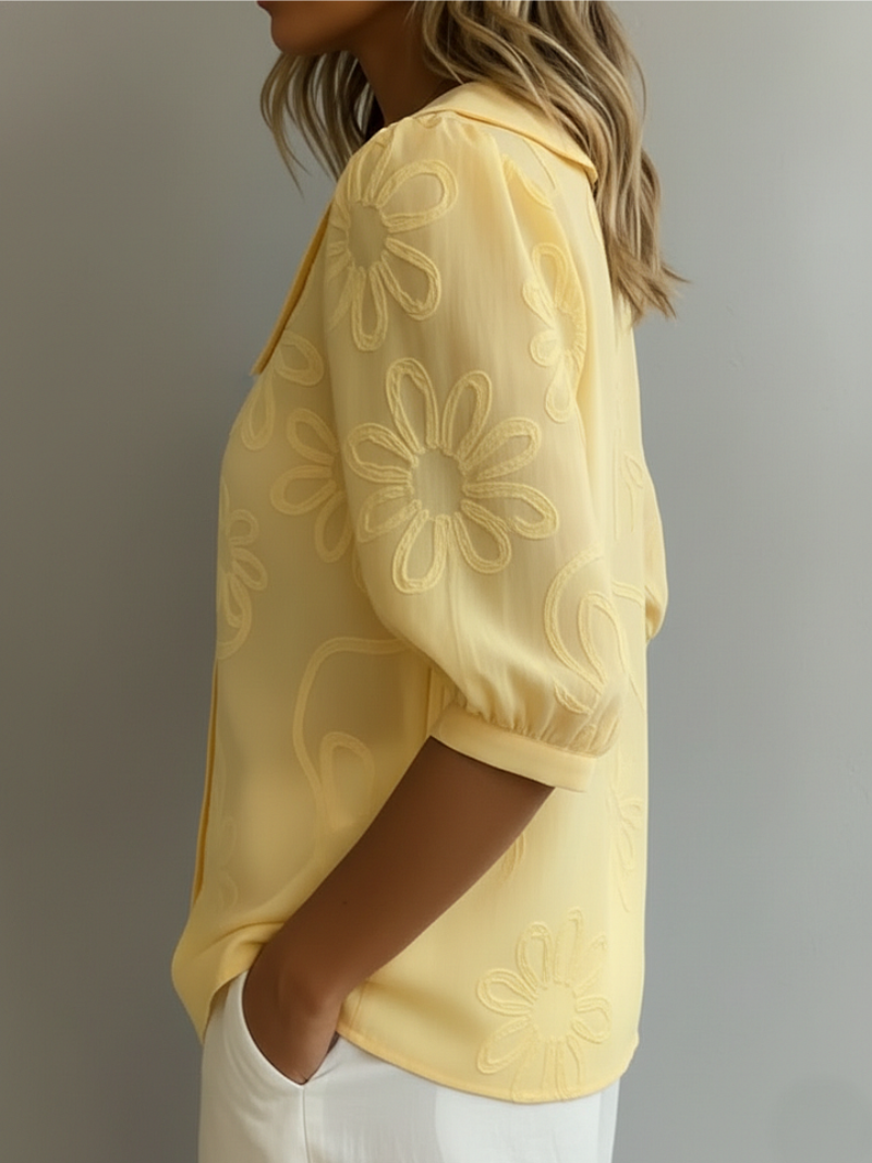 Stylish Embroidered Floral Blouse