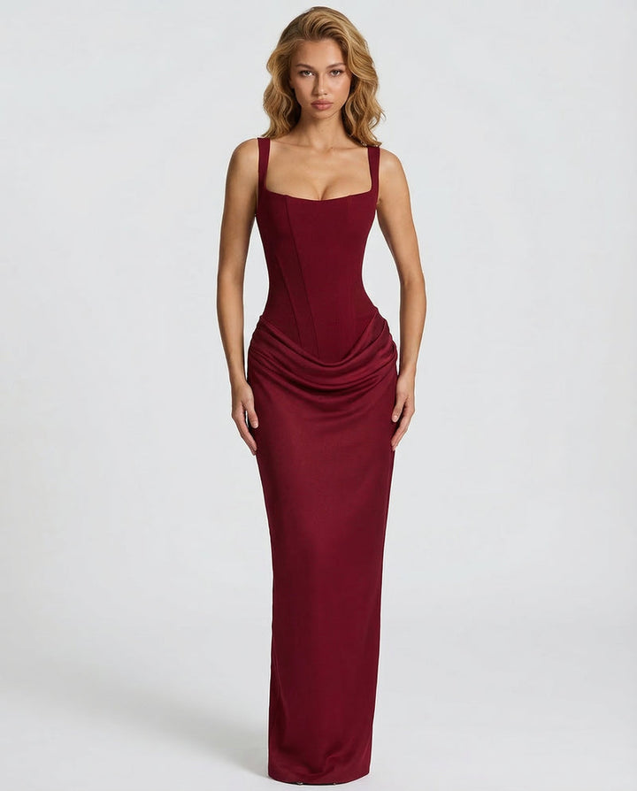Satin Corset Maxi Dress For Women