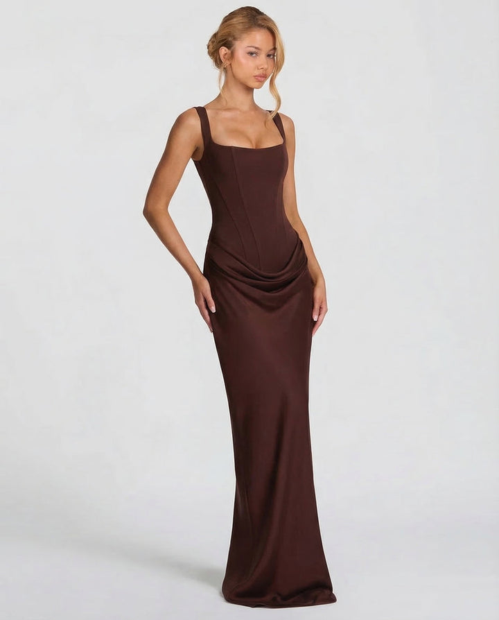 Satin Corset Maxi Dress For Women