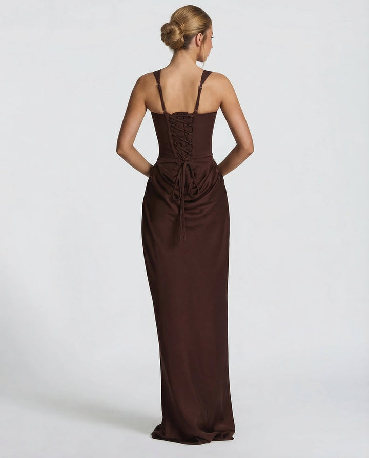 Satin Corset Maxi Dress For Women