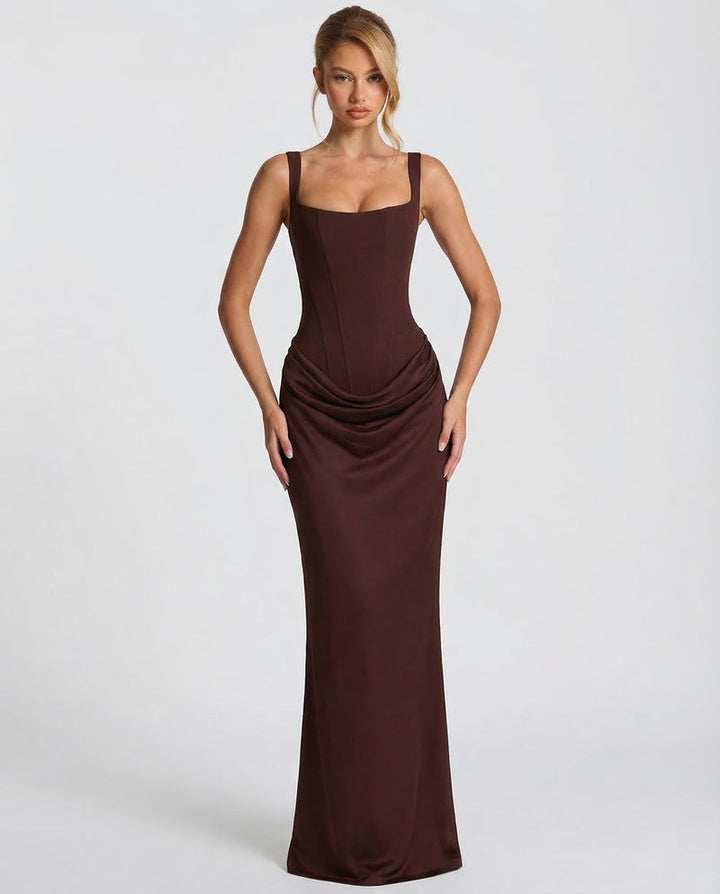 Satin Corset Maxi Dress For Women