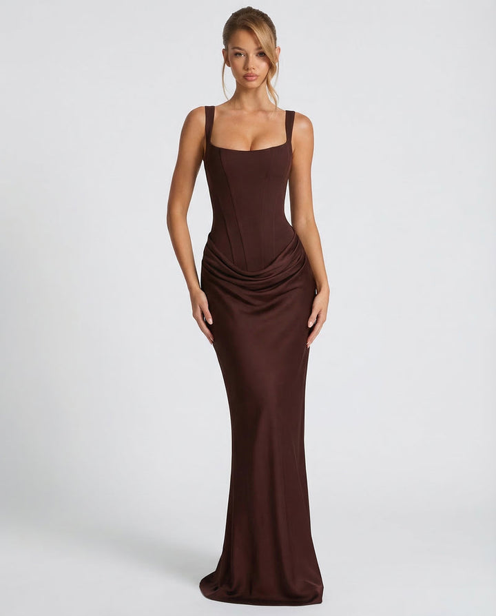 Satin Corset Maxi Dress For Women