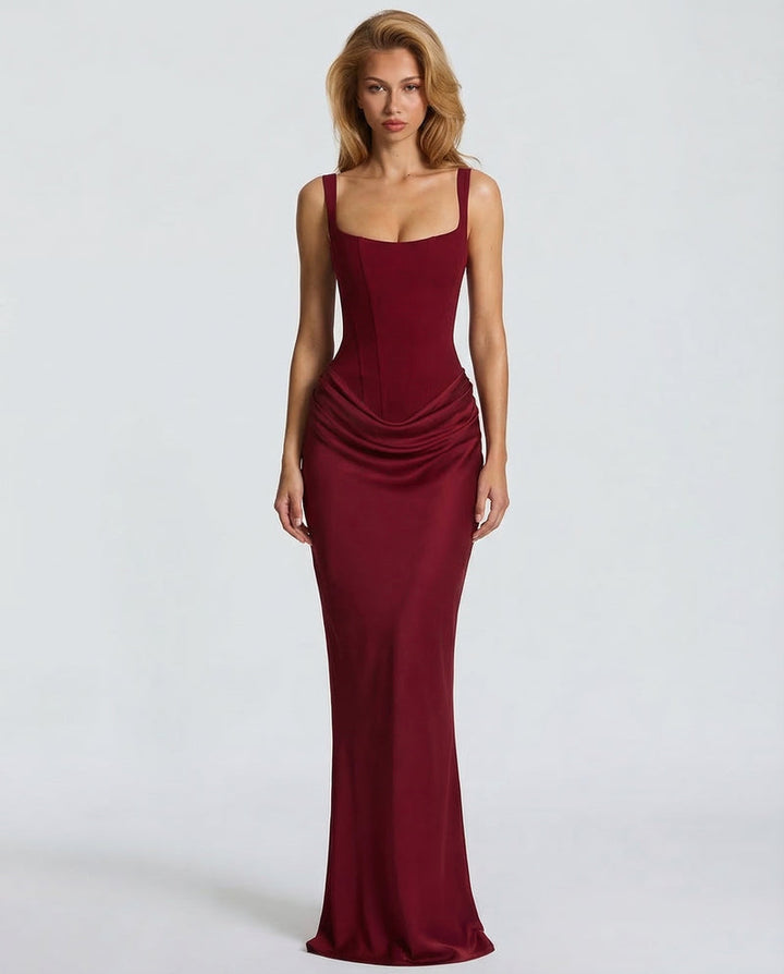 Satin Corset Maxi Dress For Women