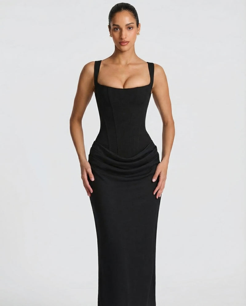 Satin Corset Maxi Dress For Women