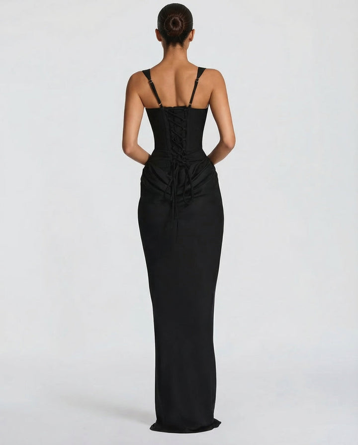 Satin Corset Maxi Dress For Women