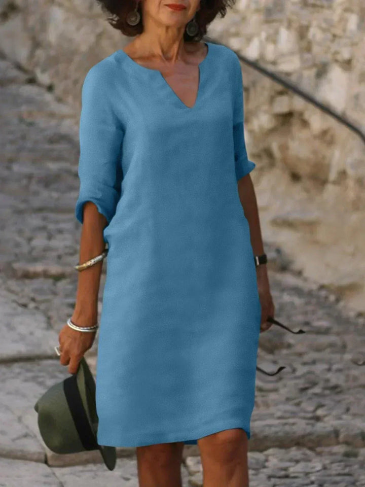 Elegant Dress with V-Neck