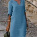 Elegant Dress with V-Neck