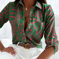 Abstract Line Art Blouse For Women