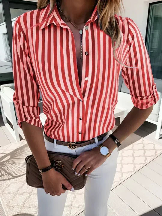 Stylish Striped Blouse for Relaxed Summer Comfort