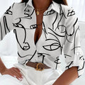 Abstract Line Art Blouse For Women