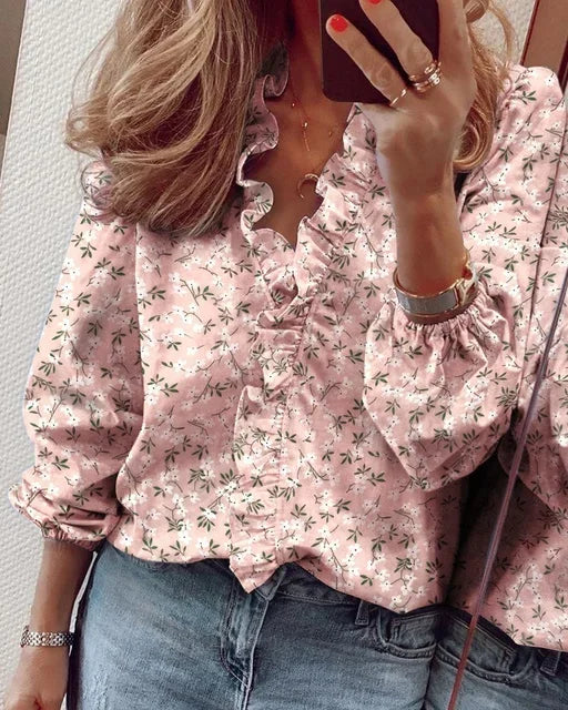 Feminine Blouse with Playful Ruffles