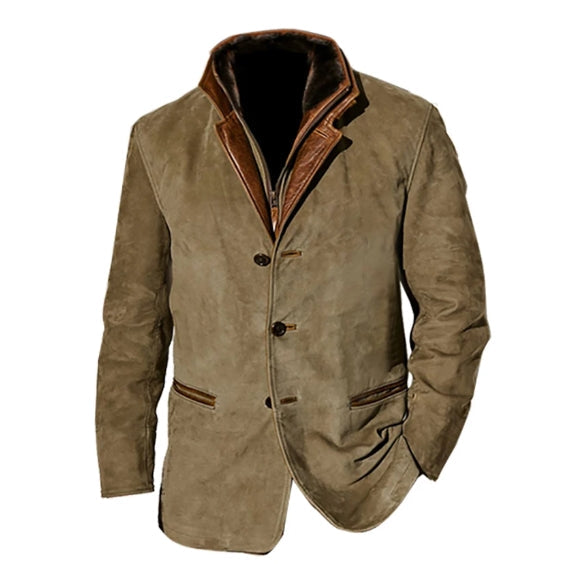 Vintage Leather Blazer For Men