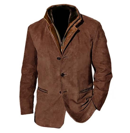 Vintage Leather Blazer For Men