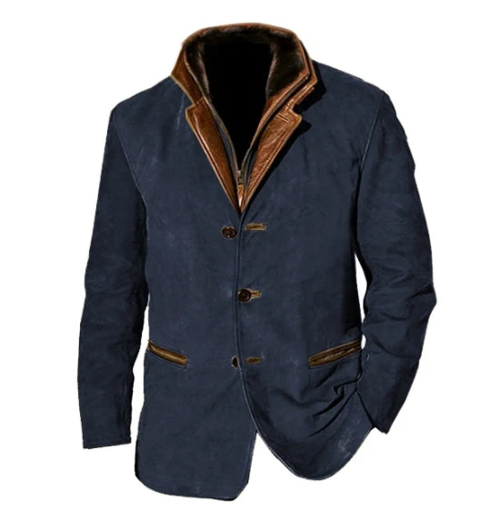Vintage Leather Blazer For Men