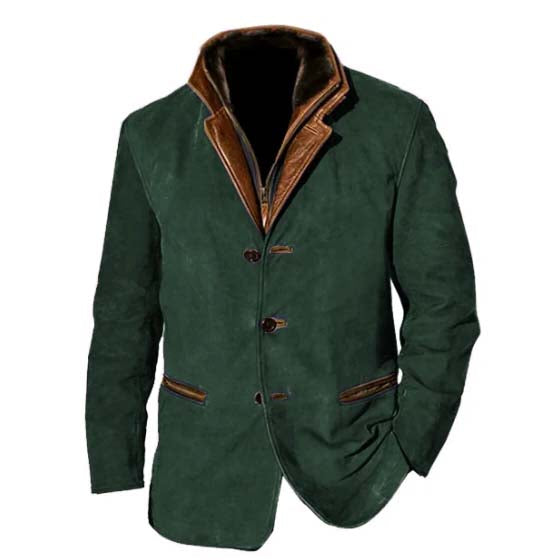 Vintage Leather Blazer For Men