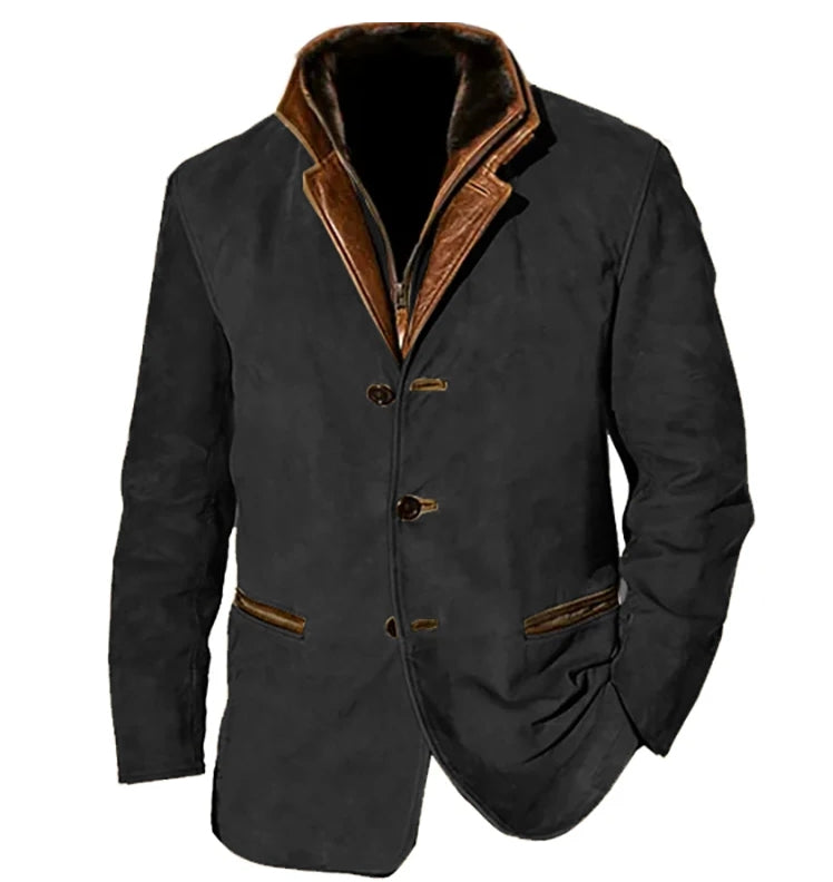 Vintage Leather Blazer For Men