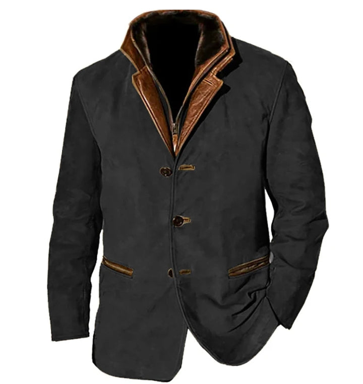 Vintage Leather Blazer For Men