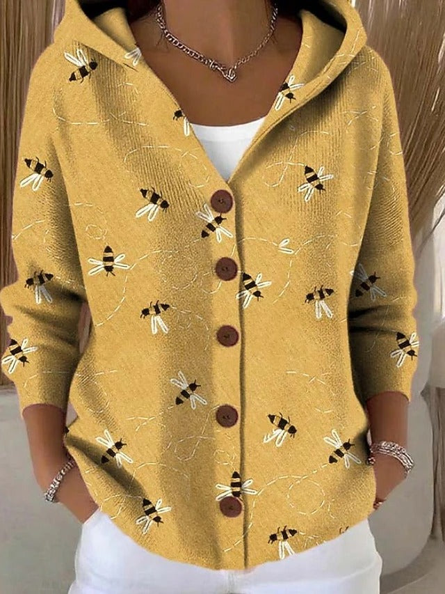 Elegant  Button Hooded Sweater