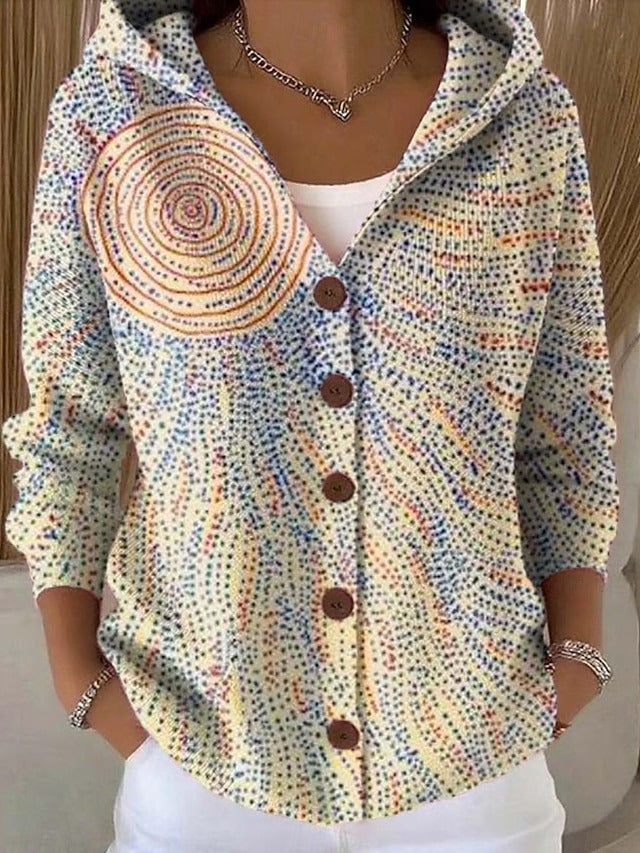 Elegant  Button Hooded Sweater