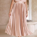Fall Wedding Guest Pleated Maxi Dress
