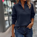 Ribbed Knit Long Sleeve Top For Women
