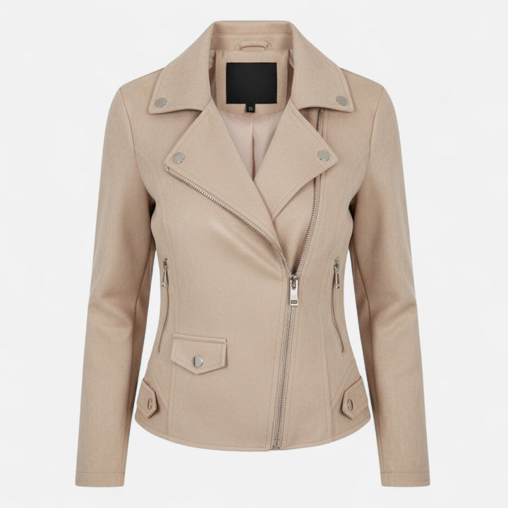 Slim Zip Moto Jacket For Women