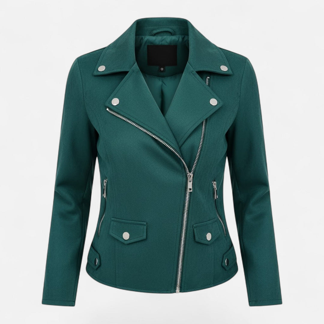 Slim Zip Moto Jacket For Women