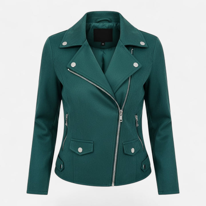Slim Zip Moto Jacket For Women