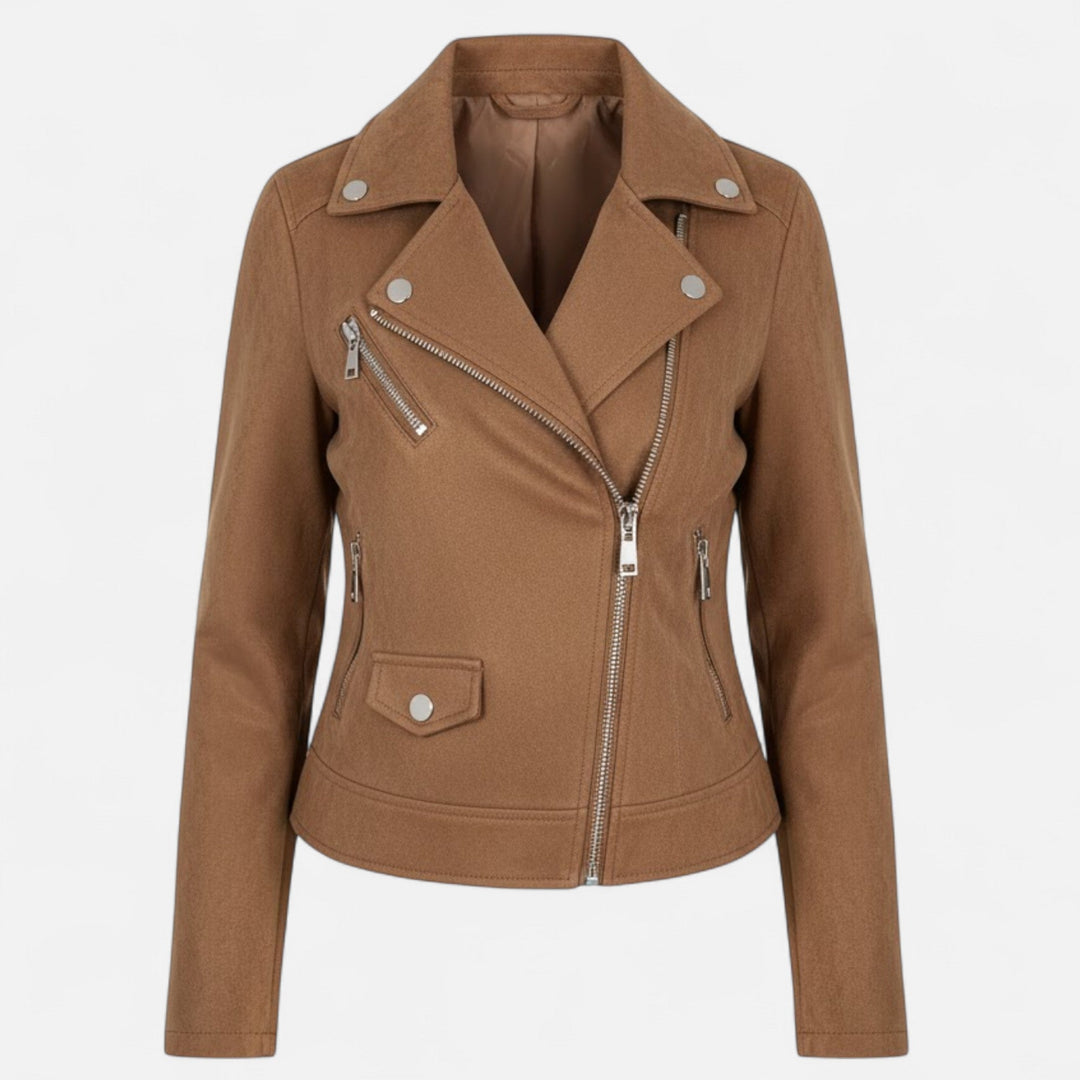 Slim Zip Moto Jacket For Women