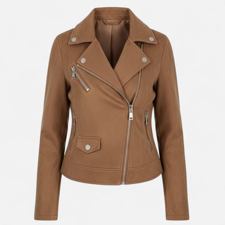Slim Zip Moto Jacket For Women