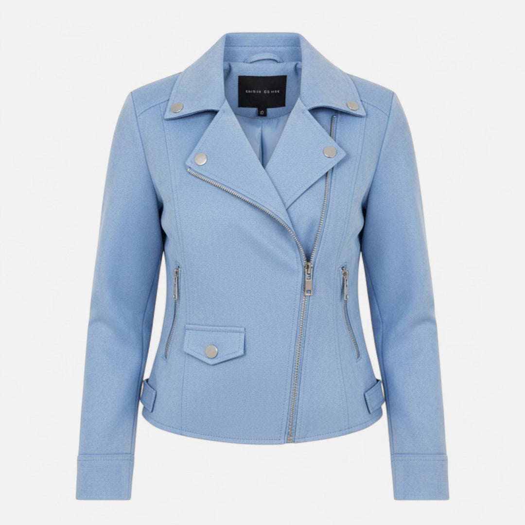 Slim Zip Moto Jacket For Women