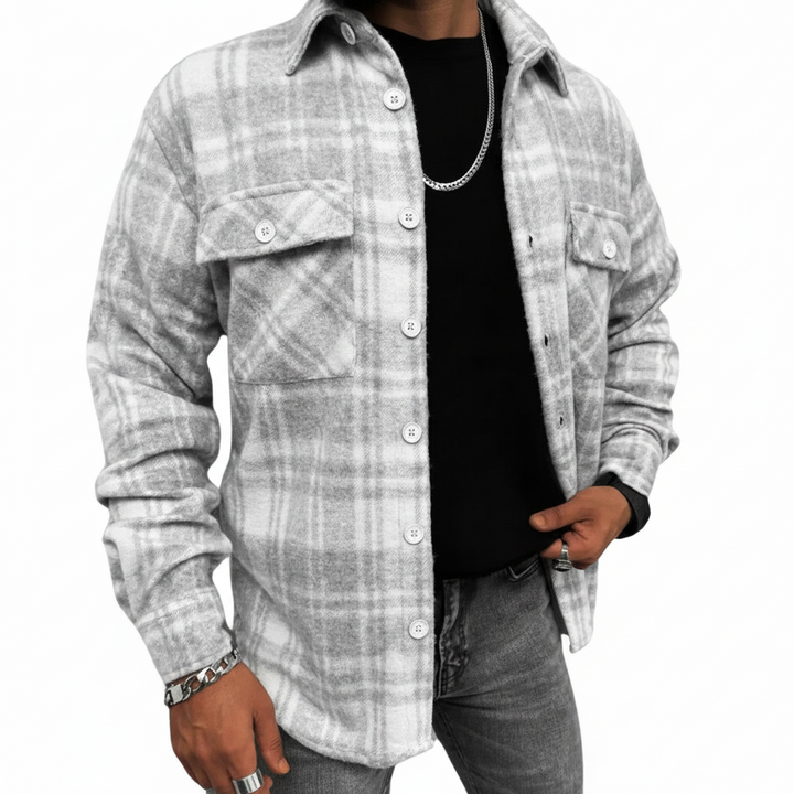 Premium Plaid Overshirt Jacket For Men
