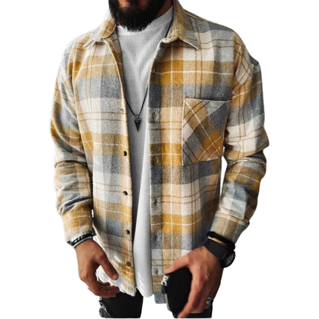 Premium Plaid Overshirt Jacket For Men